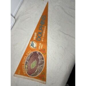VTG NFL Miami Dolphins Vintage AFC Champions 1983 Super Bowl 15 XVII Pennant